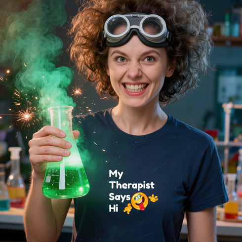 My Therapist Says Hi T-Shirt | Funny Mental Health Gift Tee