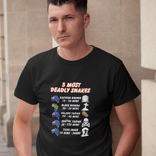 5 Most Deadly Snakes T-Shirt – Venomous Snake Design for Reptile Lovers