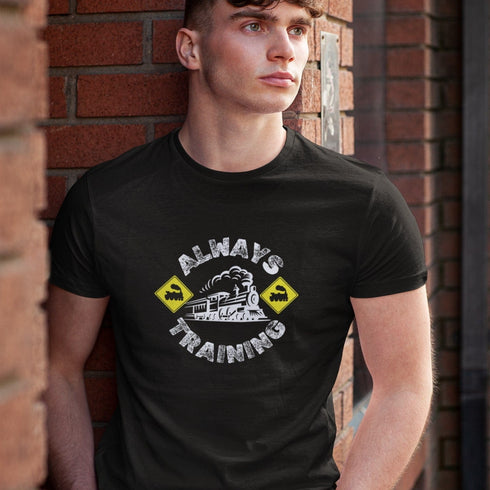 Black Always Training T-Shirt – bold gym tee for dedicated train lovers who never skip a session