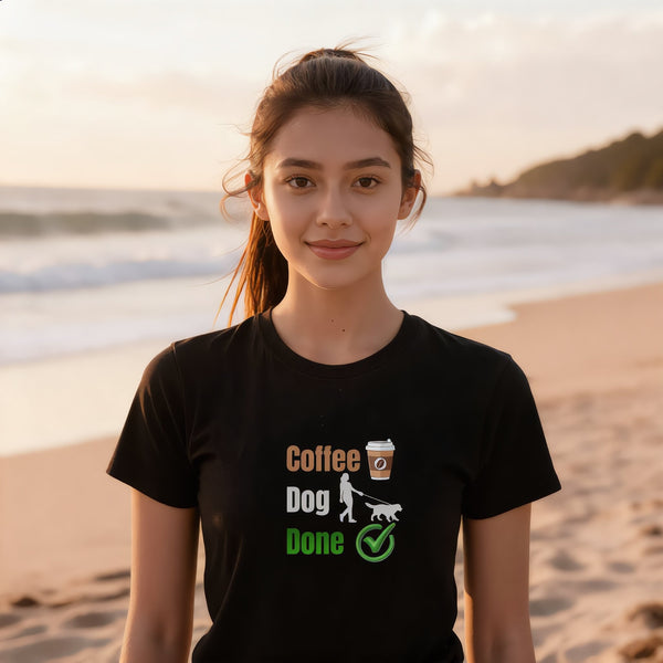 Coffee Dog Done T-Shirt | Funny Coffee Lover & Dog Mom Gift