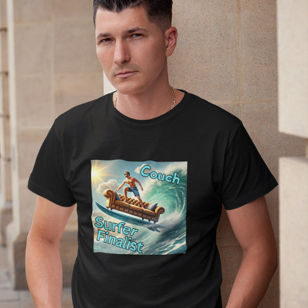 Couch Surfer Finalist T-Shirt – Ride the Waves of Comfort and Humor!