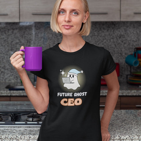 Future Ghost CEO T-Shirt – Funny Ghost Boss Graphic Tee for Work & Startup Humor