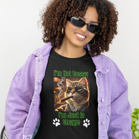 I'm Not Bossy I'm Just In Charge Cat T-Shirt - Fun & Sassy Graphic Tee