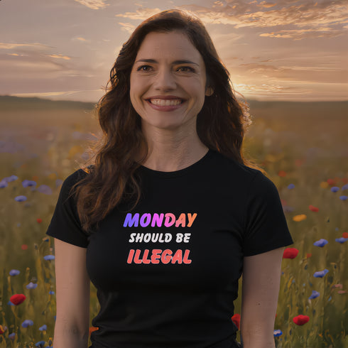 Monday Should Be Illegal T-Shirt | Funny Monday Sucks Tee