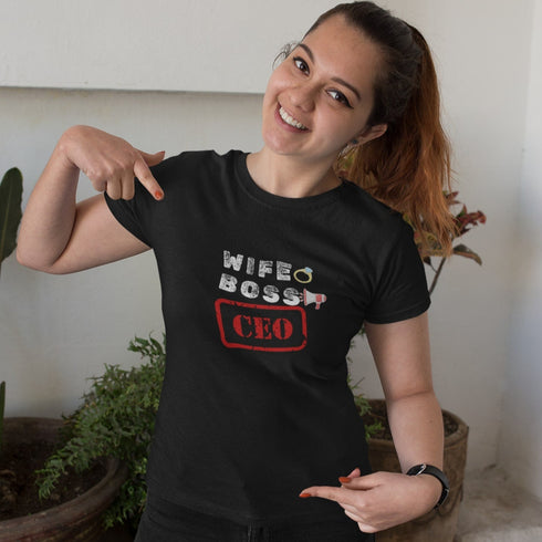 WIFE BOSS CEO T-Shirt – Funny Empowerment Shirt for Women