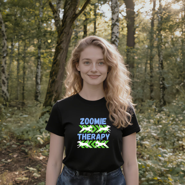 Black Zoomie Therapy T-Shirt – Funny Dog Owner Gift for Pet Parents