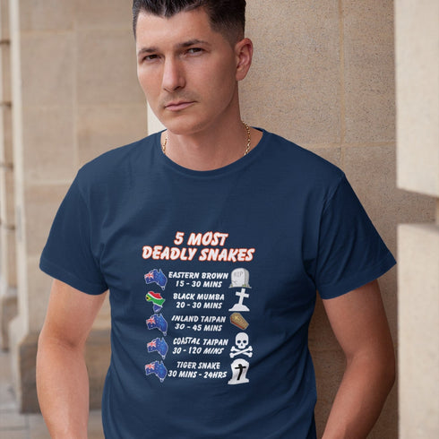 5 Most Deadly Snakes T-Shirt – Venomous Snake Design for Reptile Lovers