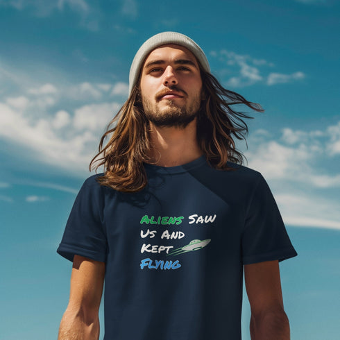 Aliens Saw Us And Kept Flying Funny UFO T-Shirt – Space Humor Tee