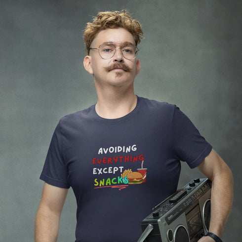 Avoiding Everything Except Snacks T-Shirt – Funny Snack Lover Tee