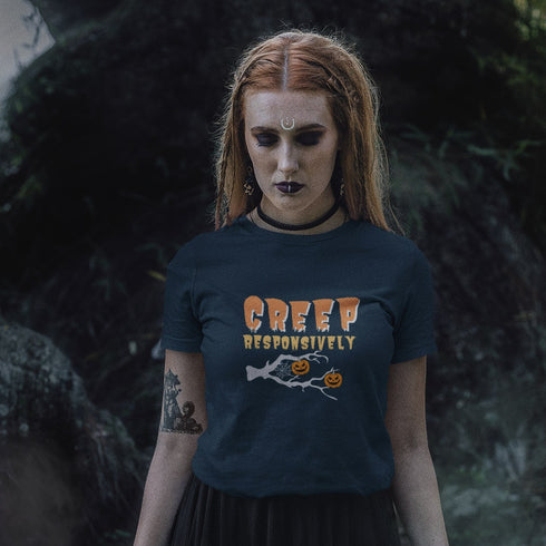 Creep Responsively Halloween T-Shirt – Funny Spooky Pumpkin Tee