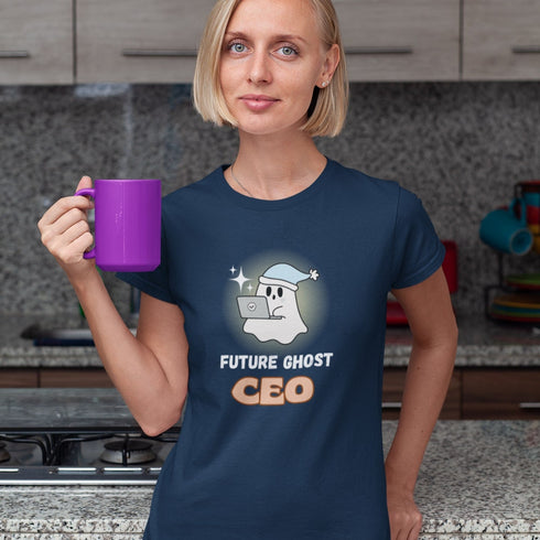 Future Ghost CEO T-Shirt – Funny Ghost Boss Graphic Tee for Work & Startup Humor