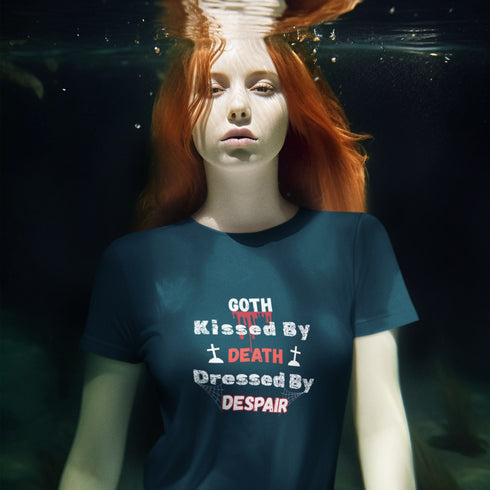 Goth T-Shirt – Kissed by Death, Dressed by Despair | Dark Aesthetic Tee