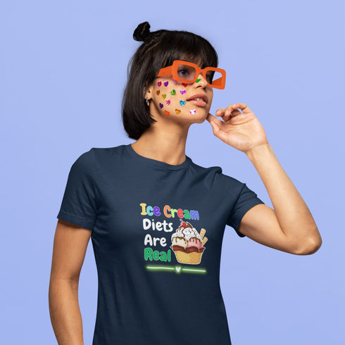Ice Cream Diets Are Real T-Shirt – Funny Foodie Tee for Summer Vibes