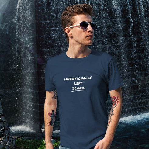 Intentionally Left Blank T-Shirt - Funny Minimalist Statement Tee