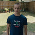 Navy Dog Barks OK Wife Barks Busy t-shirt – witty marriage humour tee for dog lovers, great birthday gift for husbands