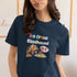 Vintage-style ice cream bloodhound t-shirt in navy – unique quirky gift for dog dads and dog moms