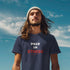 Paid In Stress Navy T-Shirt – Relatable Job Stress Slogan Tee for Office Workers and Remote Staff