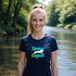 Zoomie Legend dog owner t-shirt in navy — bold graphic tee celebrating hyper dogs and chaotic zoomie energy