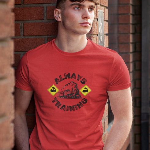 Red Always Training T-Shirt – eye-catching gym grind tee for train lovers who train hard every day