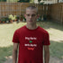 Red funny husband t-shirt with Dog Barks OK Wife Barks Busy slogan – bold sarcastic tee, standout gift for dog dads and couples