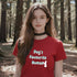 Red Dog's Favourite Human t-shirt – bold dog lover gift tee for pet parents who know their pup picks favourites
