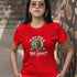Red graphic tee with Is My Dog A Genius Or Just Lucky print – funny gift idea for dog owners and pet lovers