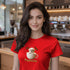 Red graphic tee with My Blood Type Puppaccino funny dog lover slogan