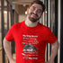Red graphic tee with My Dog Never dog humour print – relatable gift idea for dog lovers and proud pet parents