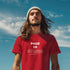 Paid In Stress T-Shirt in Red – Bold Funny Work Burnout Graphic Tee for Stressed Employees