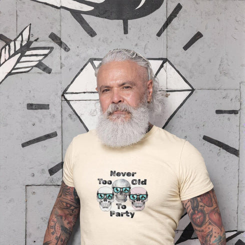 Soft Cream Never Too Old To Party T-Shirt – relaxed humorous gift tee for birthdays, retirements and good times