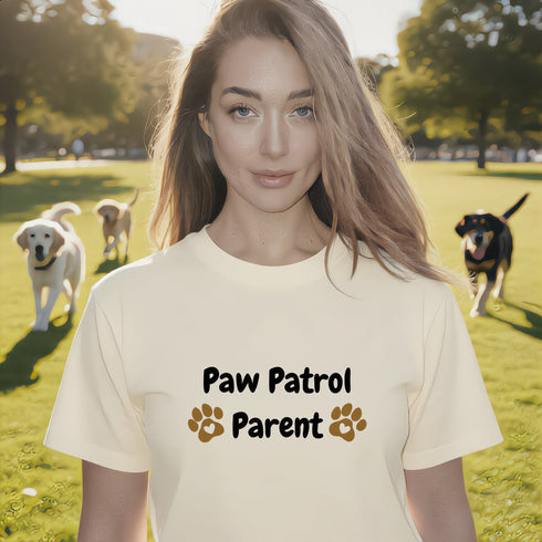 Soft cream Paw Patrol Parent T-Shirt – cute dog parent humor tee, unisex fit, ideal birthday gift for pet lovers