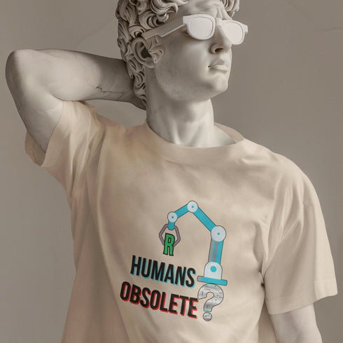 Soft cream Are Humans Obsolete futuristic graphic tee — thought-provoking AI shirt, perfect gift for tech lovers and sci-fi fans