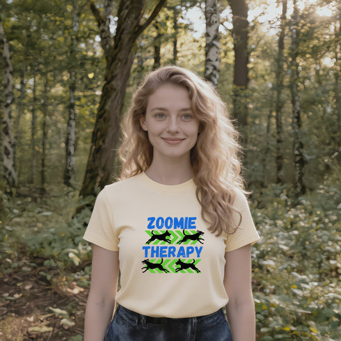 Soft Cream Zoomie Therapy T-Shirt – Cute Dog Mum Gift Idea for Puppy Parents