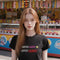 Black funny candy lover t-shirt with the Outta Candy Outta Patience slogan, a sarcastic graphic tee for sweet-tooth fans.