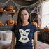 Navy I Am The Treat graphic tee featuring sweet Halloween artwork and a cheeky message, casual shirt for parties, trick-or-treating and candy lovers