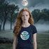 Little Miss Spooky Season graphic T-shirt in navy, styled for pumpkin patch visits and relaxed fall days