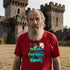 Red witchy graphic tee reading Too Old For This Spell, a humorous Halloween shirt for anyone who prefers a nap spell.