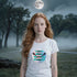 White Little Miss Spooky Season graphic tee with Halloween lettering for everyday spooky season style