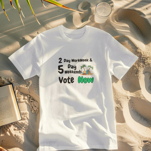 2 Day Workweek & 5 Day Weekends T-Shirt – Funny Voting Statement Tee