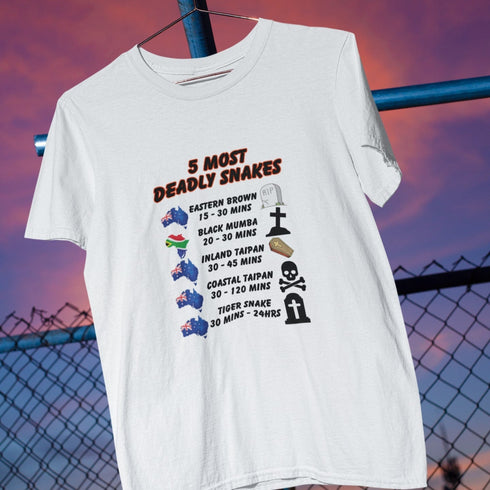5 Most Deadly Snakes T-Shirt – Venomous Snake Design for Reptile Lovers