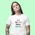 White funny AI t-shirt with sarcastic tech humour — A.I. Will Never Replace Stupidity graphic tee for geeks