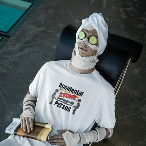 Accidental Stunt Person Funny T-Shirt – Injury Humor Tee for Clumsy Legends