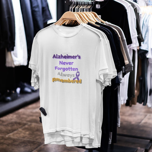 Alzheimer’s Awareness Shirt – Never Forgotten Always Remembered Tee