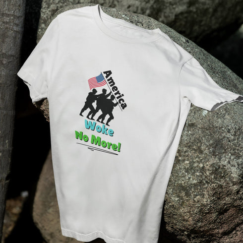 America Woke No More! - Patriotic Anti-Woke T-Shirt | Shop Now