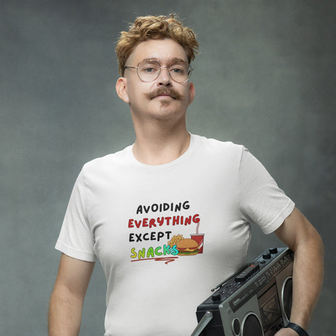 Avoiding Everything Except Snacks T-Shirt – Funny Snack Lover Tee