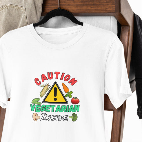Caution: Vegetarian Inside T-Shirt – Funny Plant-Based Tee