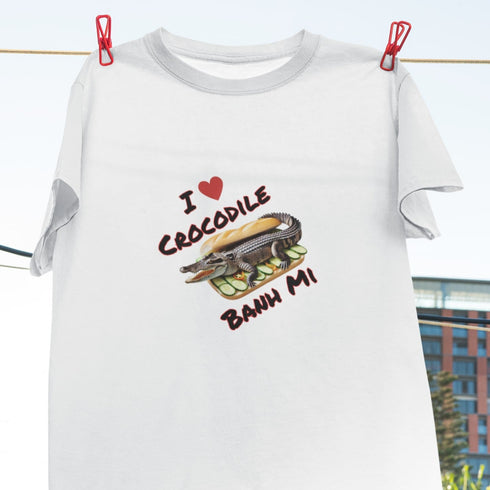 I Love Crocodile Banh Mi T-Shirt – A Bite of Humor and Style!