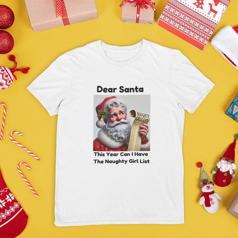 Dear Santa, This Year Can I Have the Naughty Girl List - Funny Christmas T-Shirt