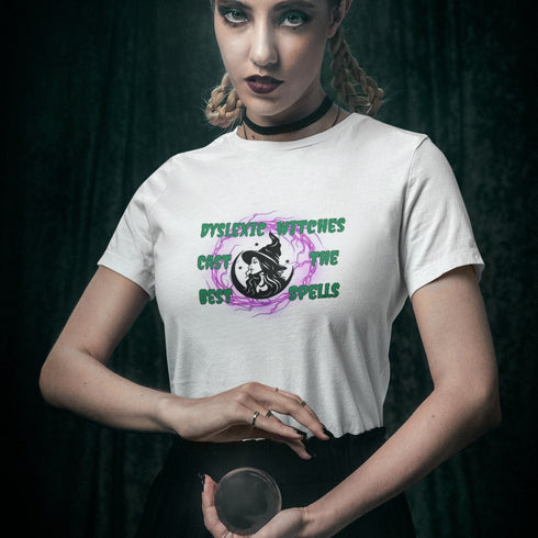 Dyslexic Witches Cast the Best Spells T-Shirt | Funny Halloween Witch Graphic Tee