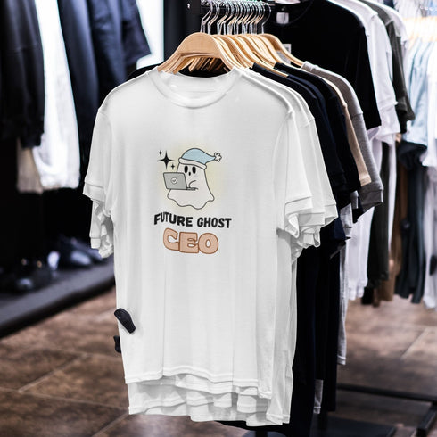 Future Ghost CEO T-Shirt – Funny Ghost Boss Graphic Tee for Work & Startup Humor